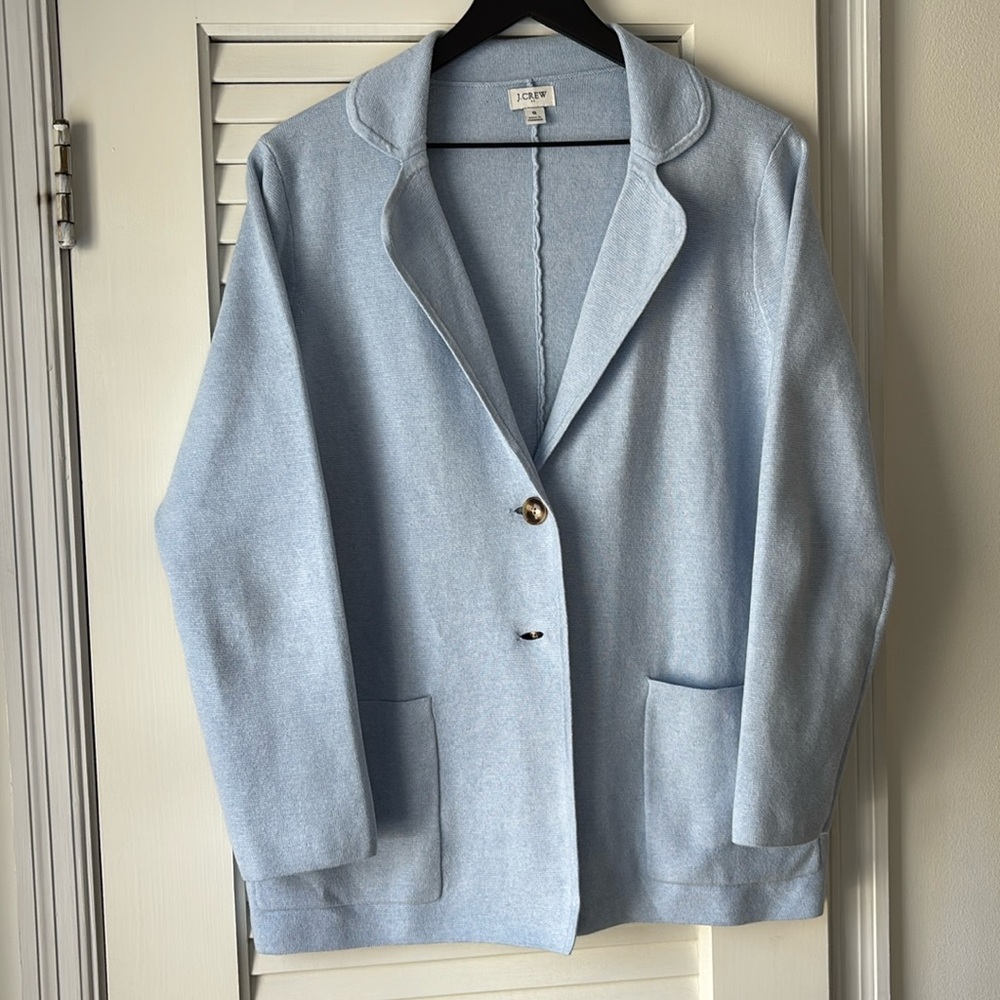 Jcrew light blue sweater blazer